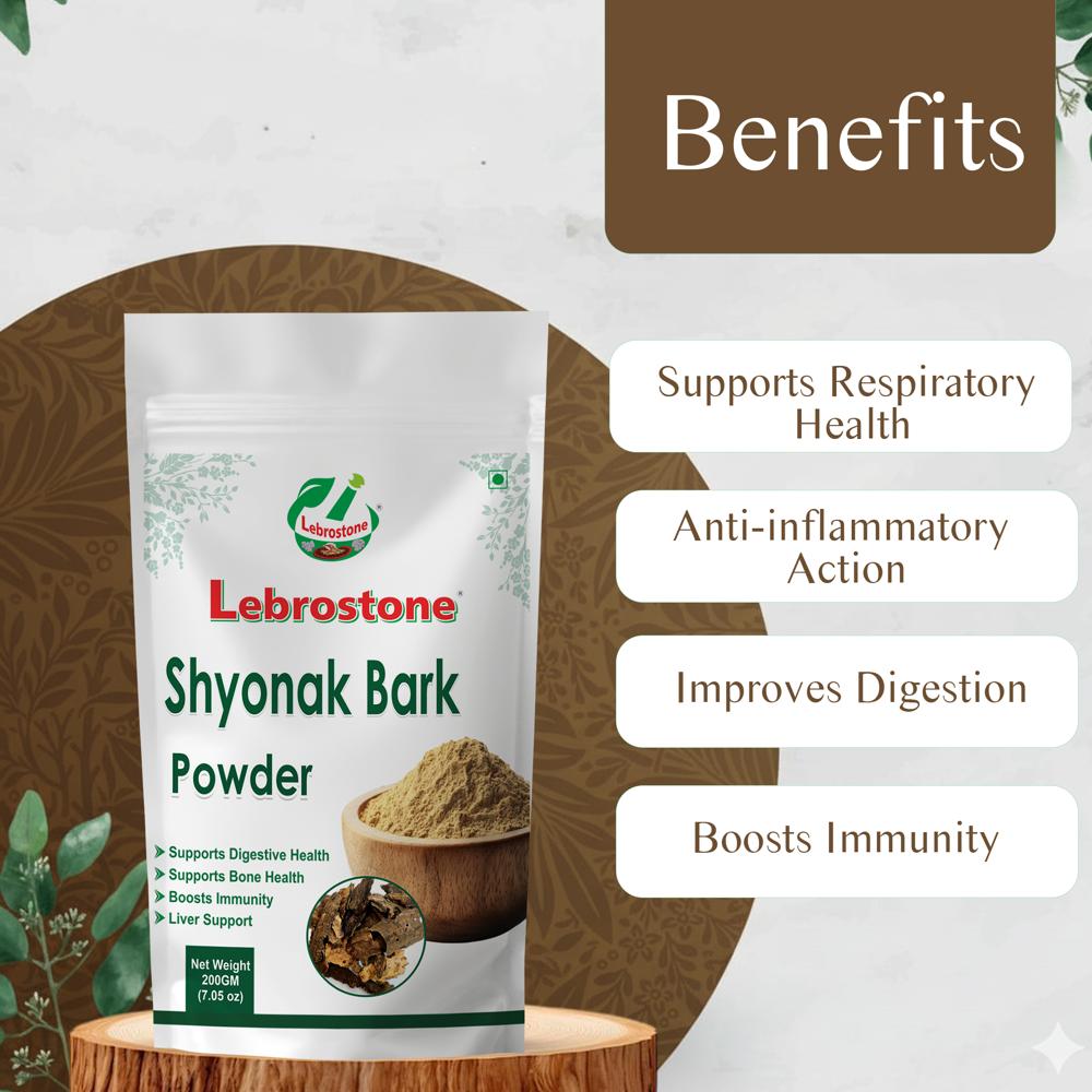 Lebrostone Shyonak Bark Powder Anti-Inflammatory, Respiratory & Digestive Health Herbal Supplement(200g)