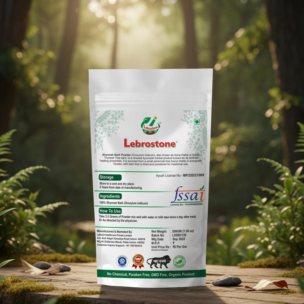 Lebrostone Shyonak Bark Powder Anti-Inflammatory, Respiratory & Digestive Health Herbal Supplement(200g)