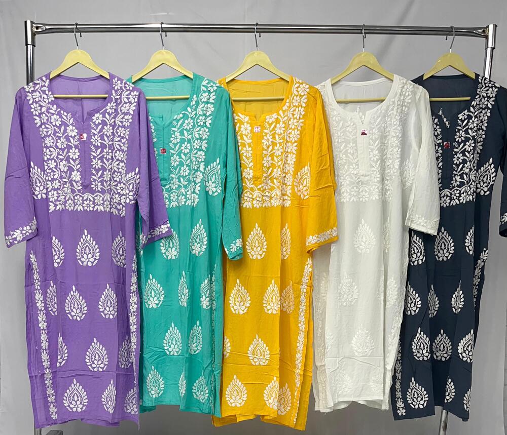 Blue Modal Kurti - Bust Size: 32-44 Inches (Available In Multiple Sizes)