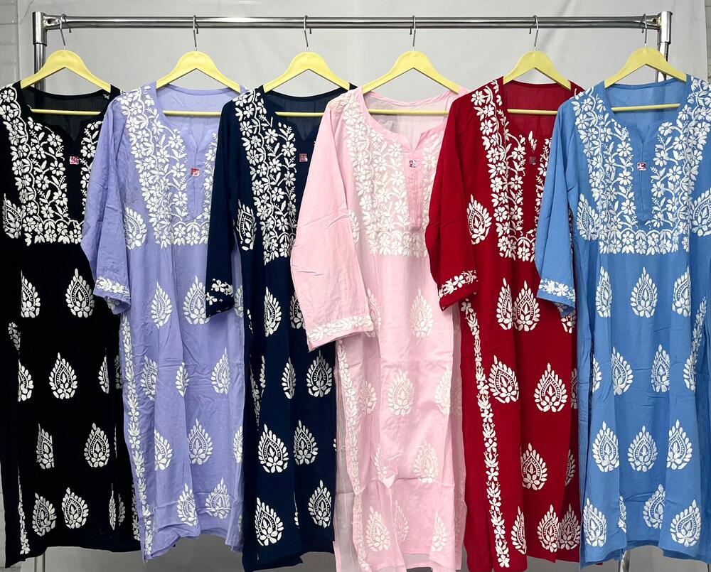 Blue Modal Kurti - Bust Size: 32-44 Inches (Available In Multiple Sizes)