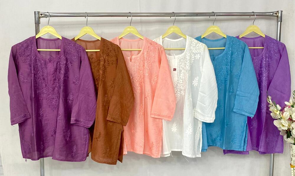 Chanderi Short Top - Bust Size: M: 38