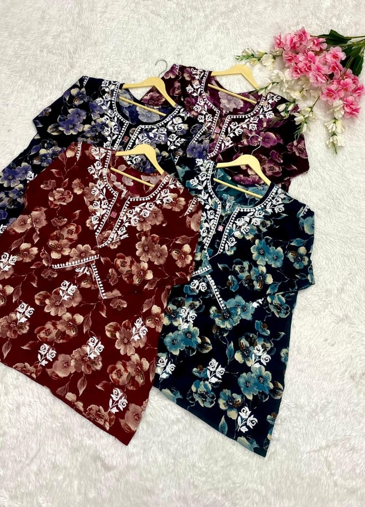 Plus Size Rayon Short Top - Bust Size: Available Up To 48 Inches