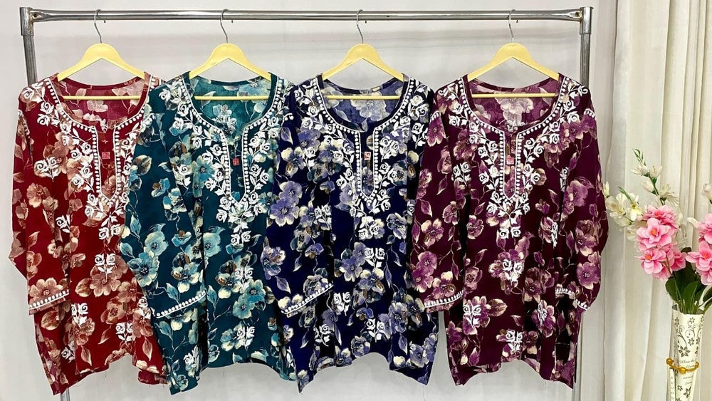 Plus Size Rayon Short Top - Bust Size: Available Up To 48 Inches