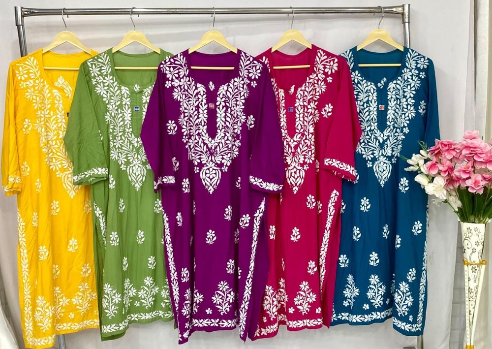 Rayon Kurti - Bust Size: 38-44 Inches (Size Variant)