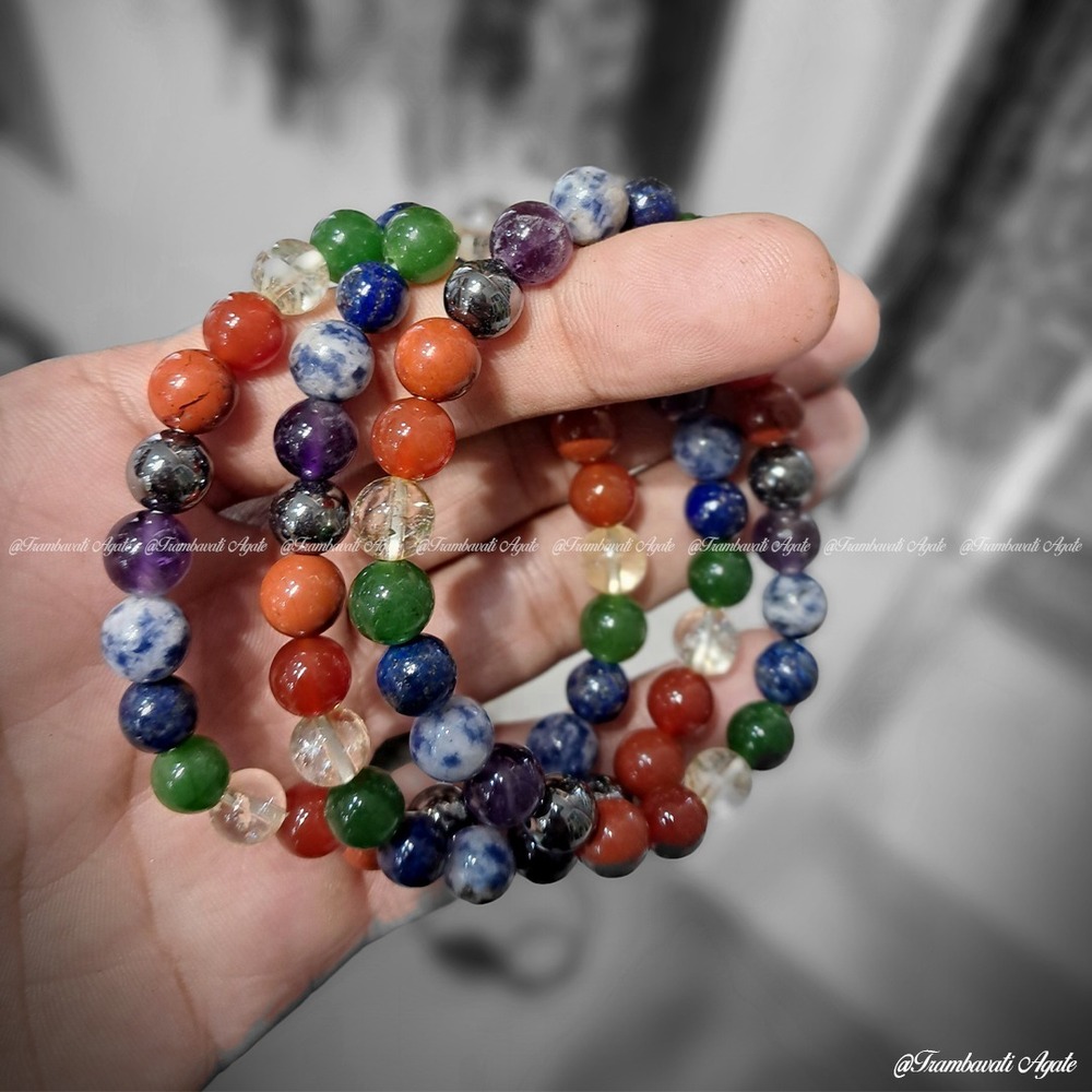 8mm Natural 7Chakra  Stone Bracelet