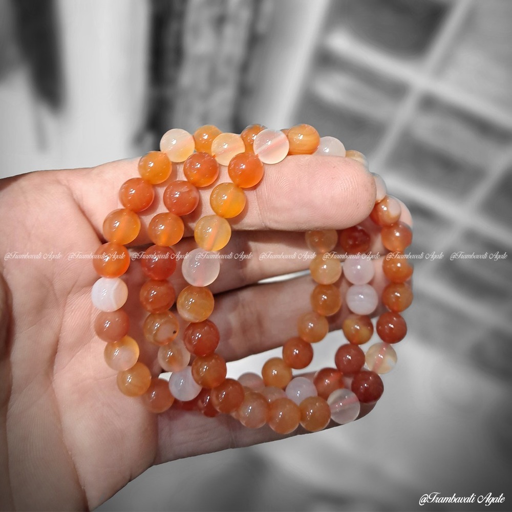 8mm Natural Carnelian Stone Bracelet