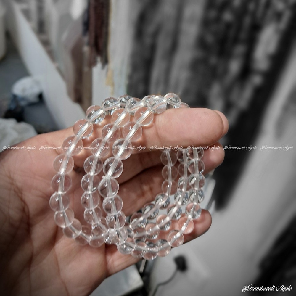 8mm Natural Clear Quartz Stone Bracelet