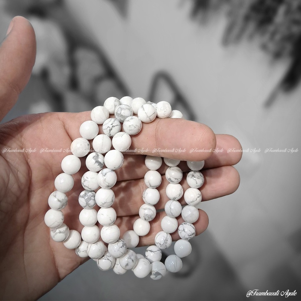 8mm Natural Howlite Stone Bracelet