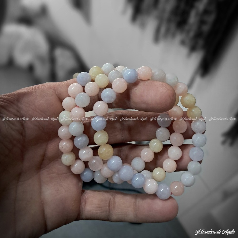 8mm Natural Morganite Stone Bracelet