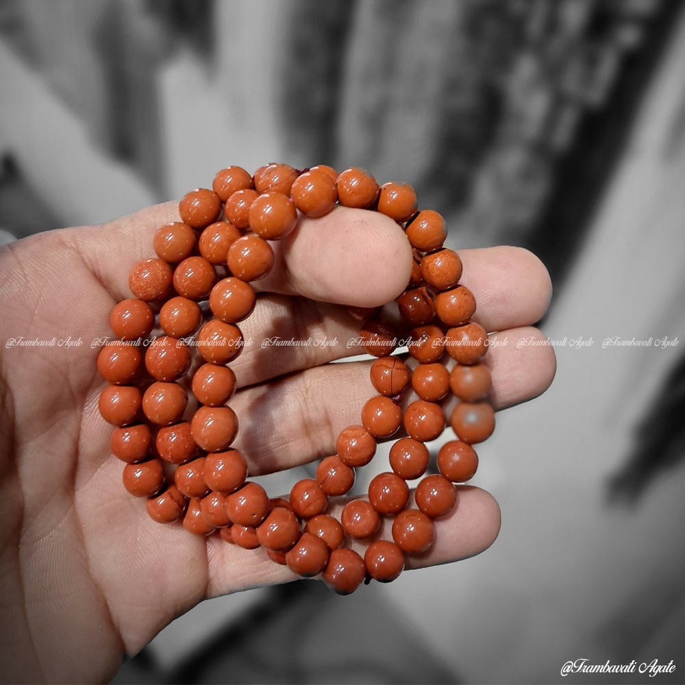 8mm Natural Red Jespaer Stone Bracelet