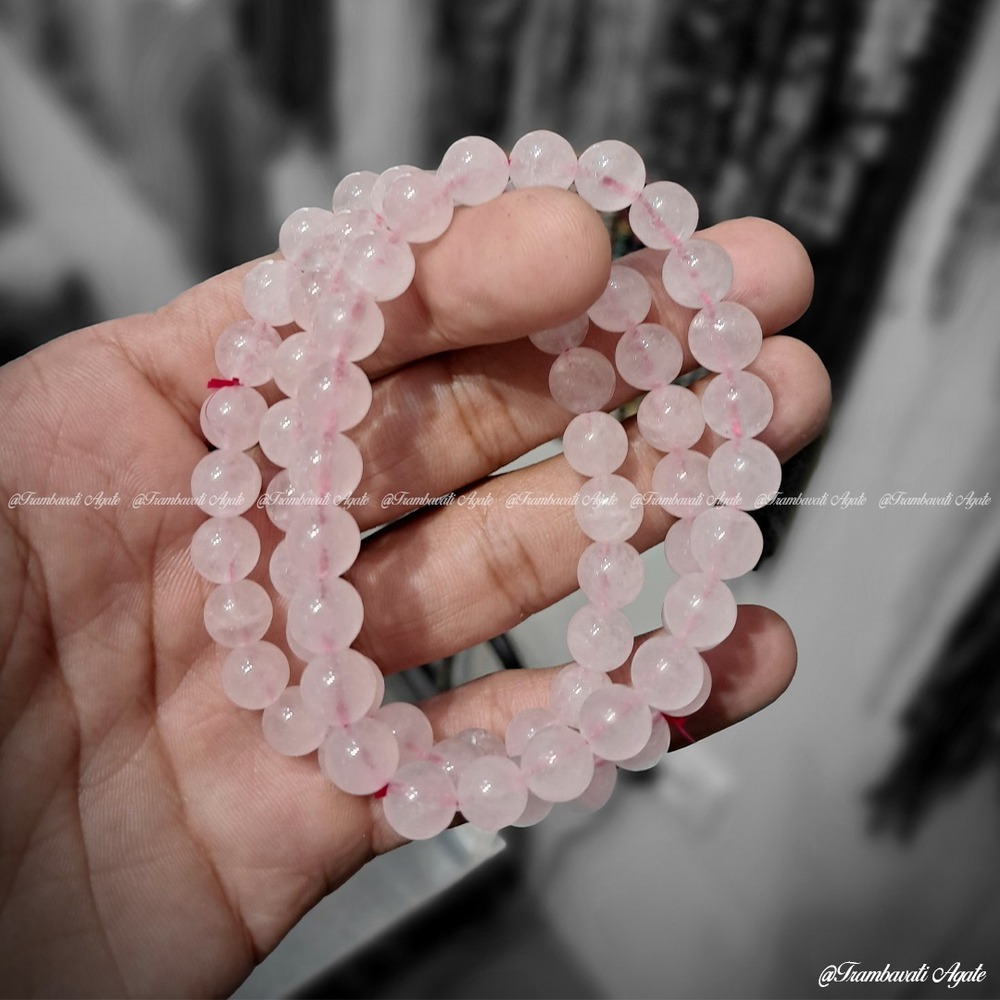 8mm Natural Rose Quartz Stone Bracelet