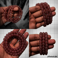 8mm Natural Strawberry Quartz Stone Bracelet - Gender: Unisex