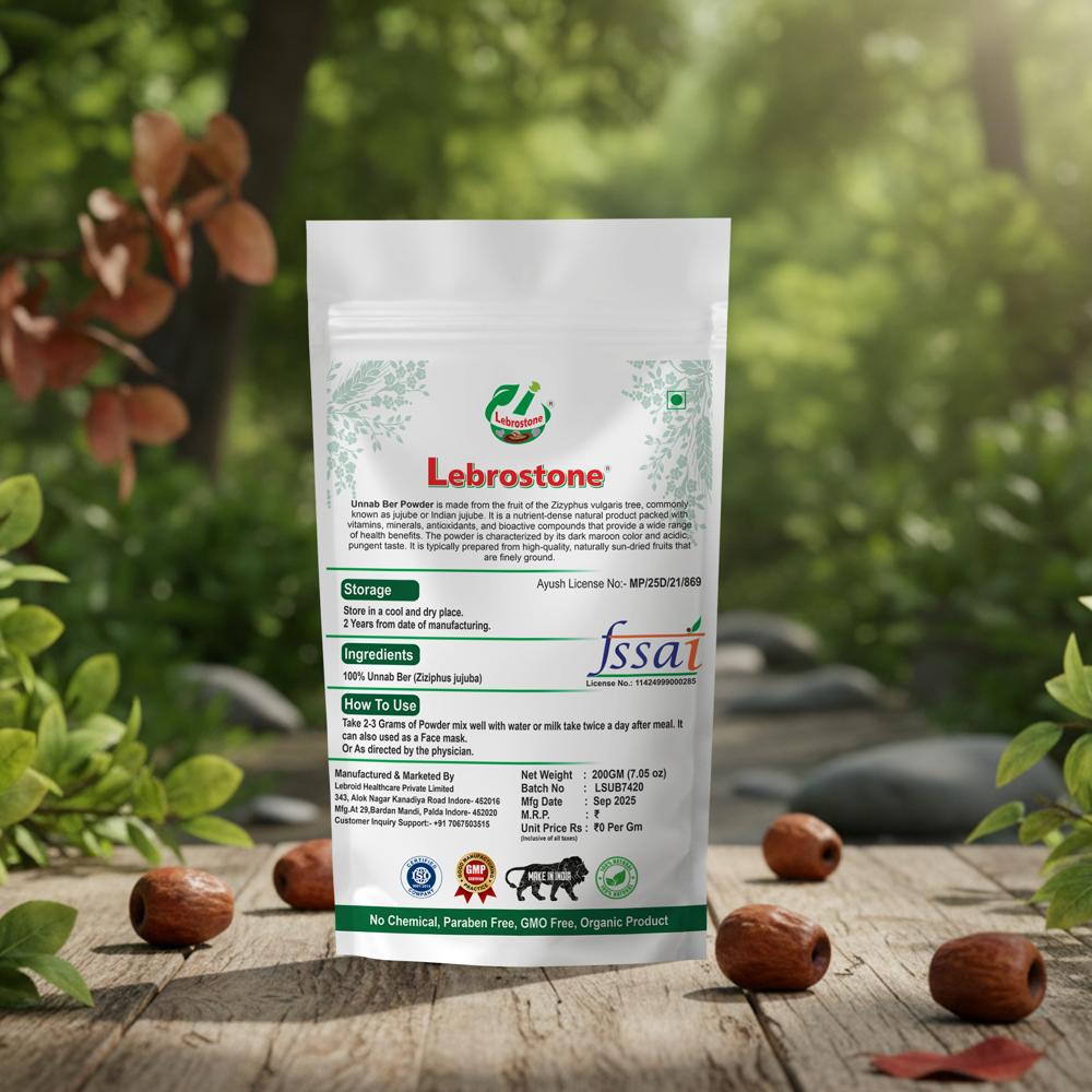 Lebrostone UnnabBer Powder  Digestive Health, Natural Immunity Booster & Antioxidant Herbal Supplement(200g)