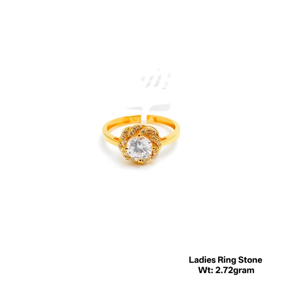 22KT New Design Gold Ladies Ring Stone