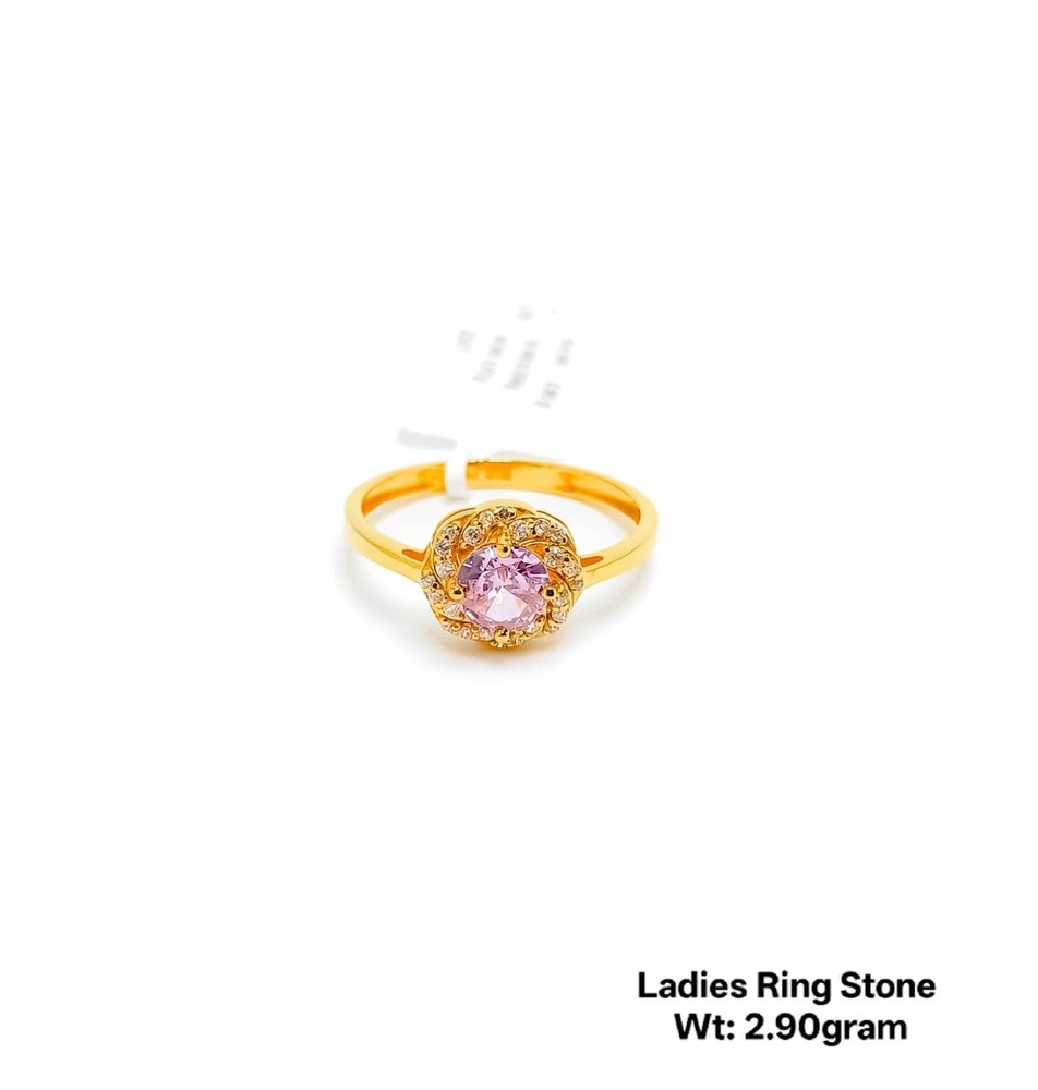 22KT New Design Gold Ladies Ring Stone