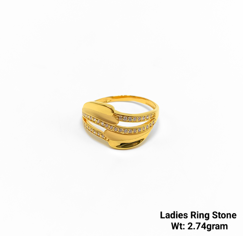 22KT New Design Gold Ladies Ring Stone