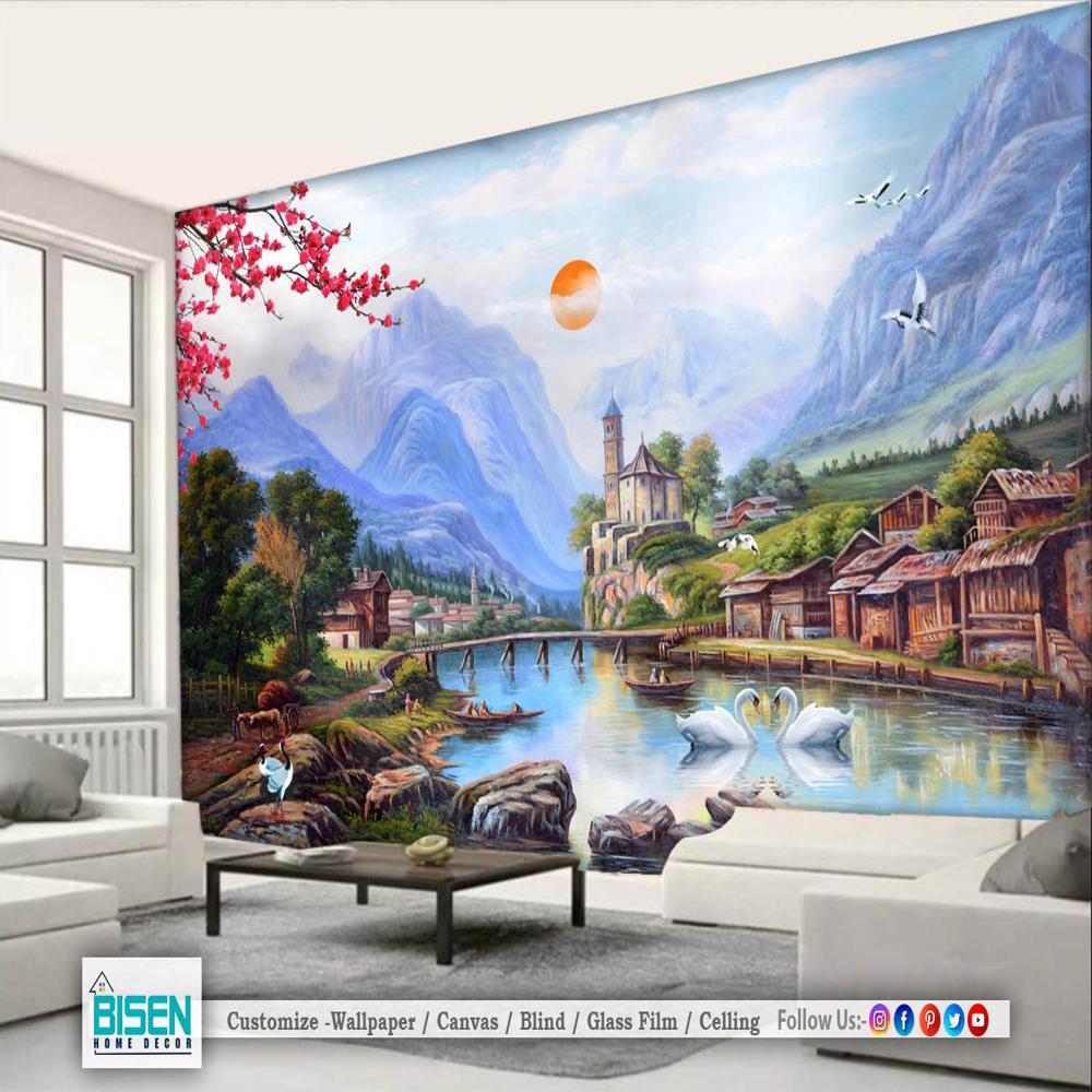 Sunset Nature Wallpaper - Material: Non Woven