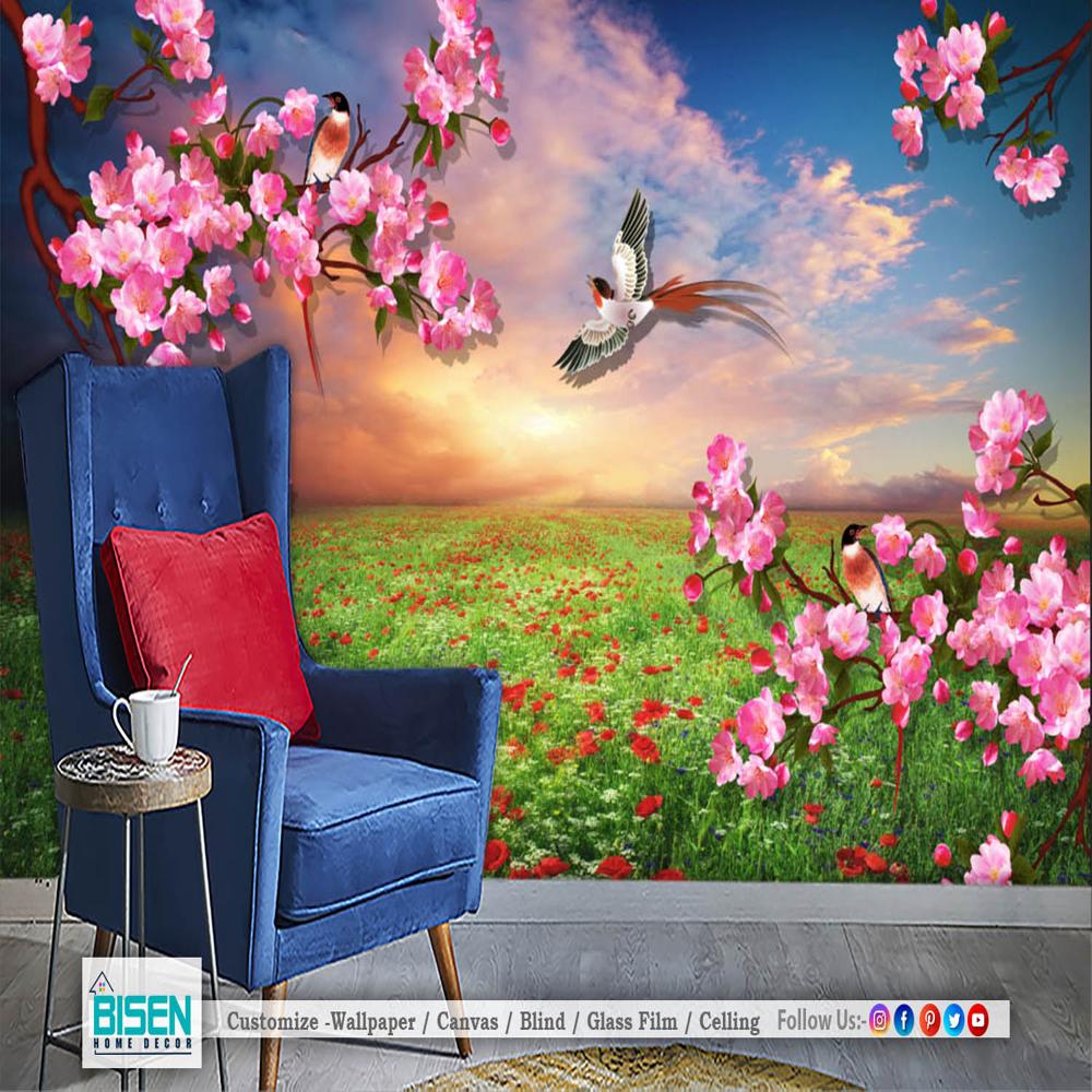 Sunset Nature Wallpaper - Material: Non Woven