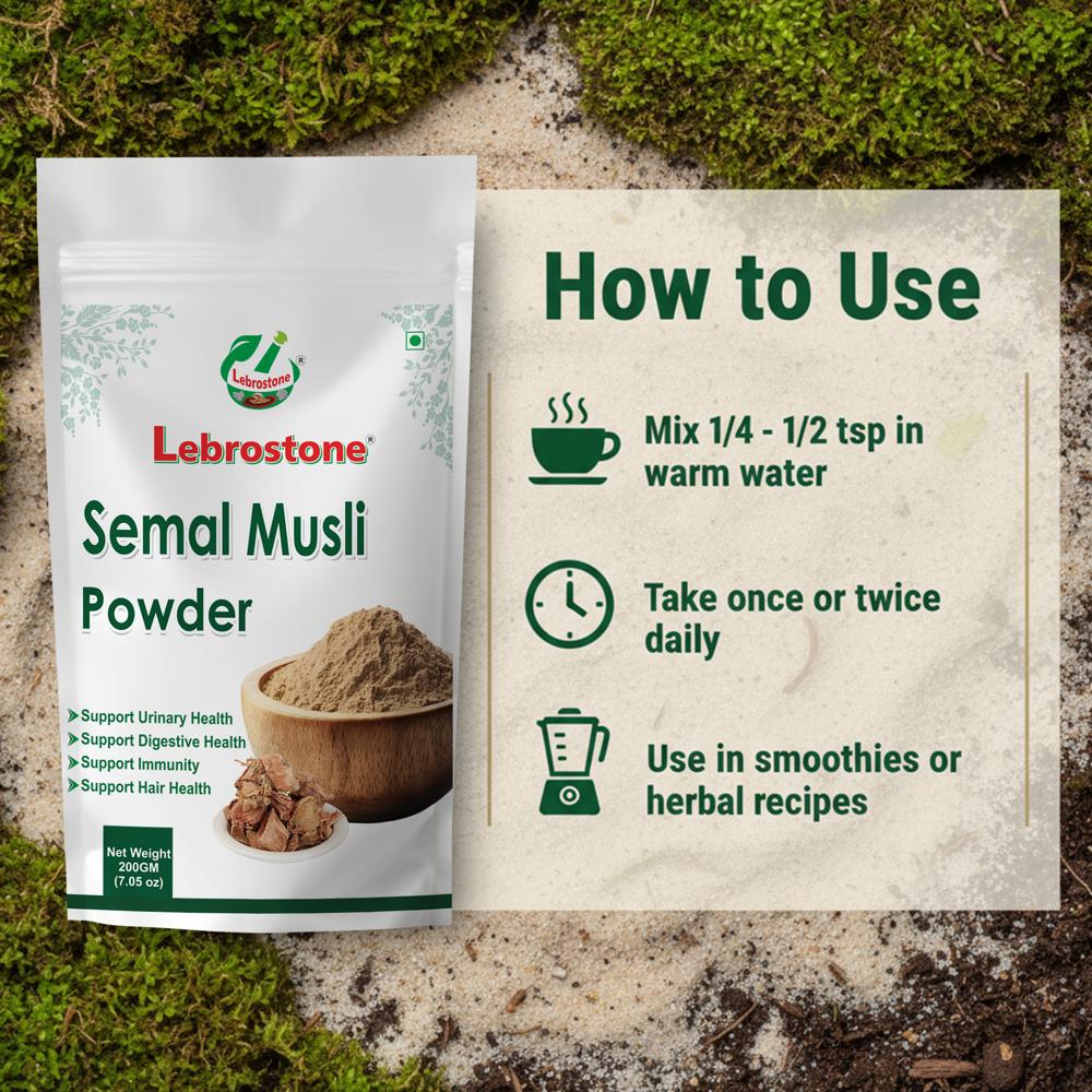 Lebrostone Semal Musli Powder | Herbal Support for Urinary Health, Digestion & Immunity|200g