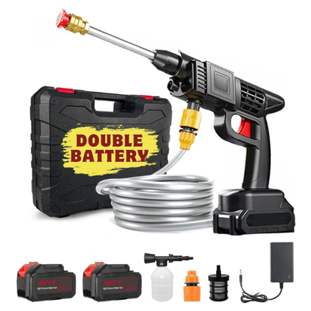 Double battery car washer gun