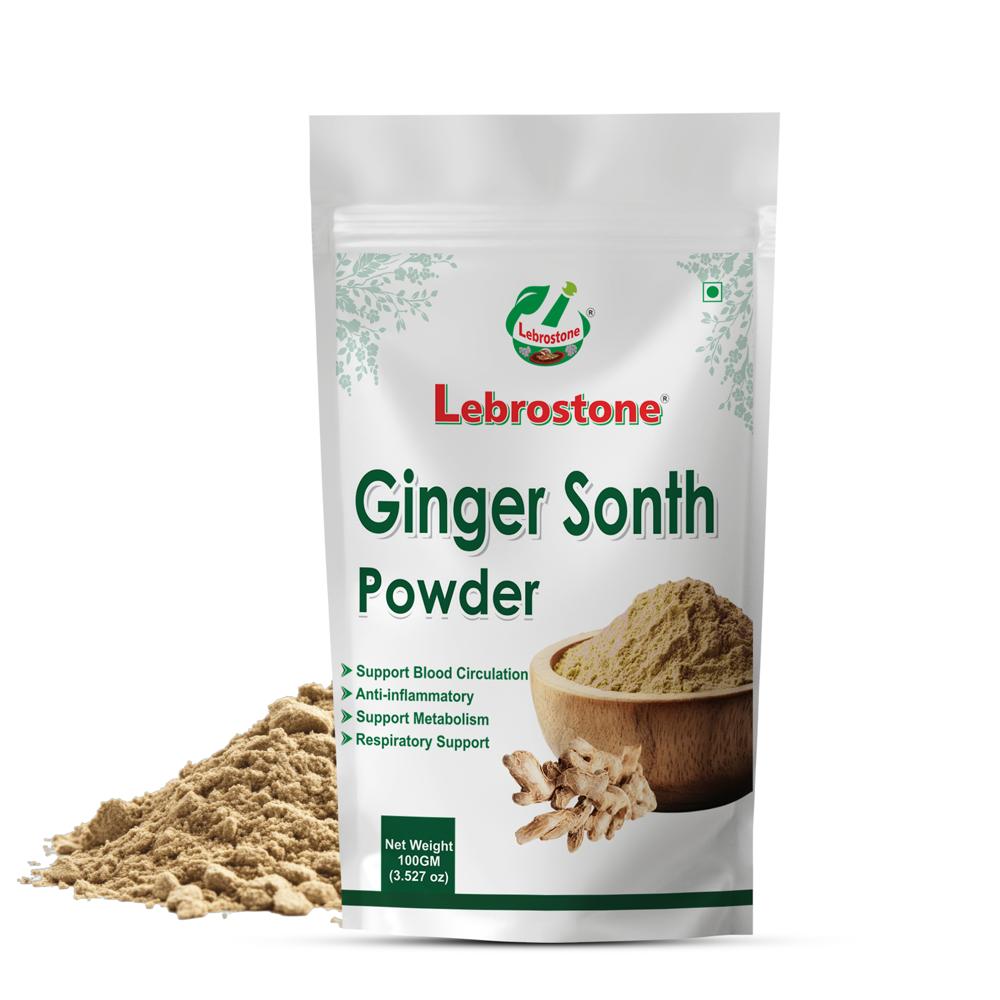 Lebrostone Ginger Sonth Powder Digestive & Metabolism Support, Immunity Booster, Cold & Cough Relief(100g) - Age Group: For Adults