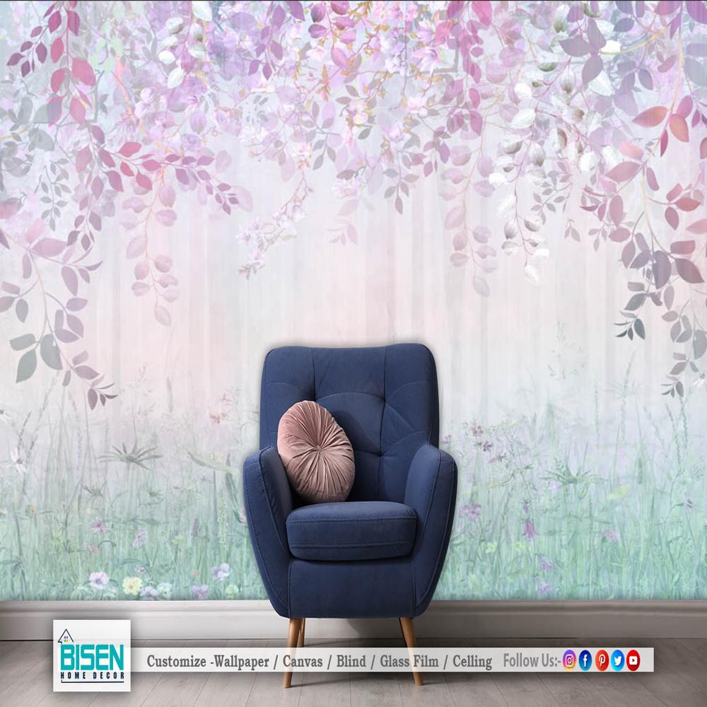 living room nature wallpaper