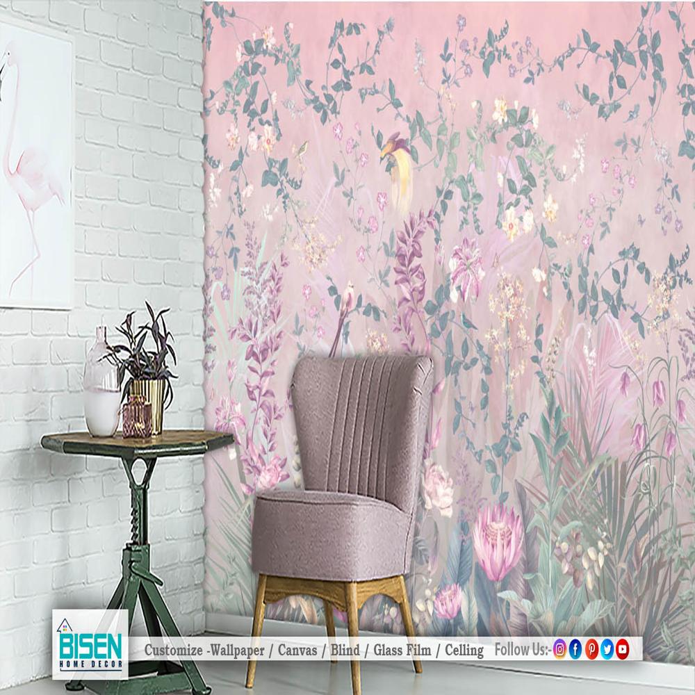 living room nature wallpaper