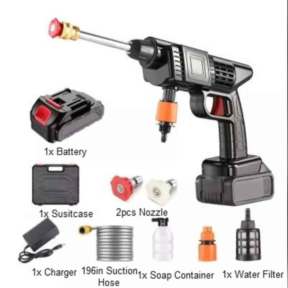 Double battery car washer gun