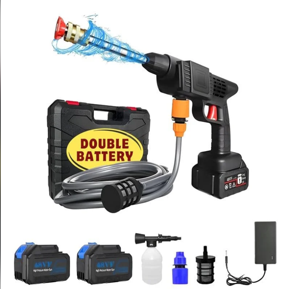 Double battery car washer gun