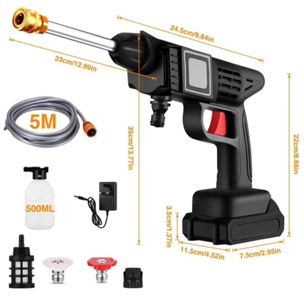 Double battery car washer gun
