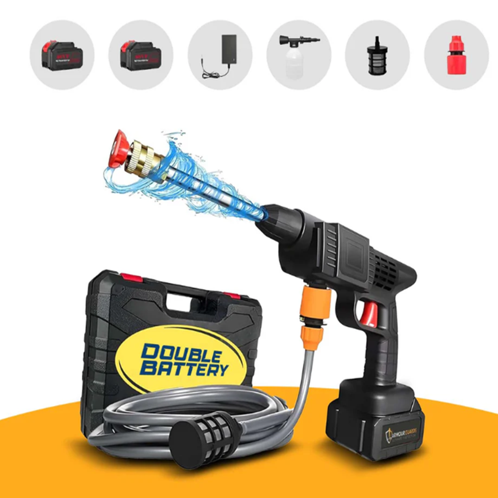 Double battery car washer gun