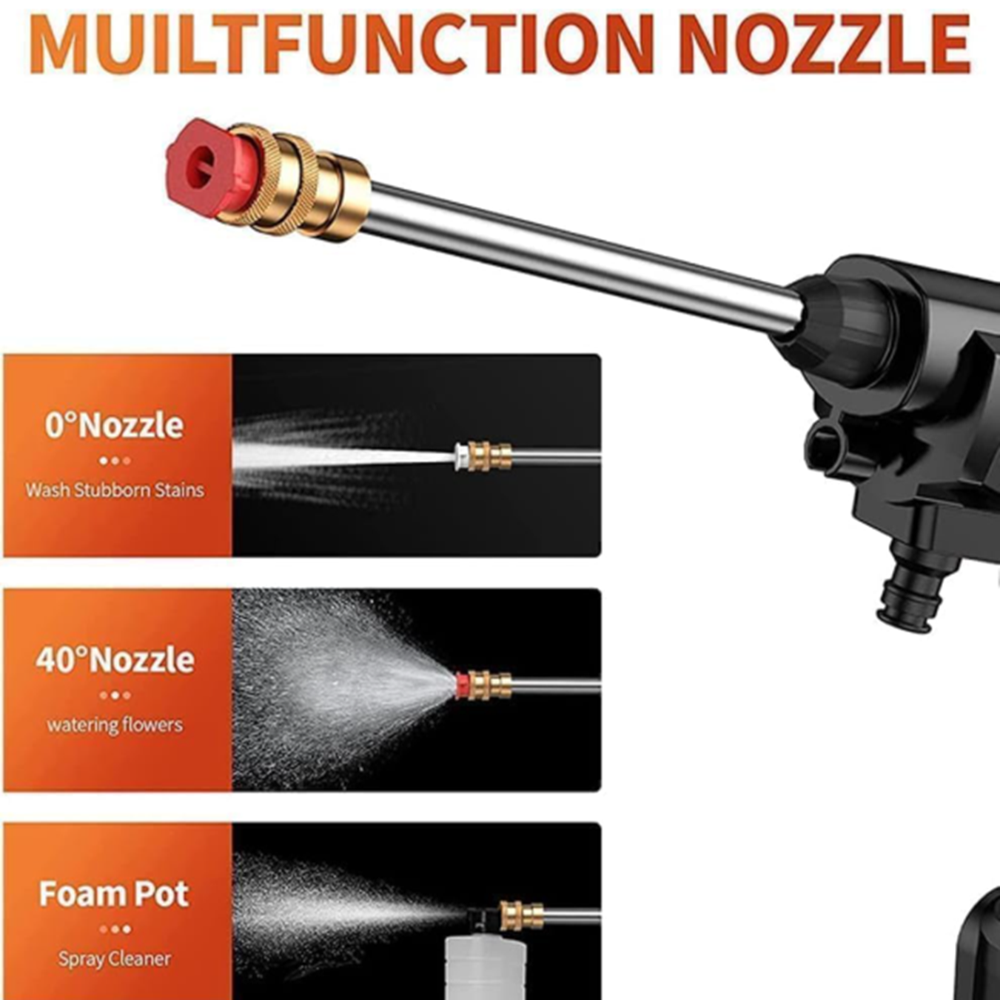 Double battery car washer gun