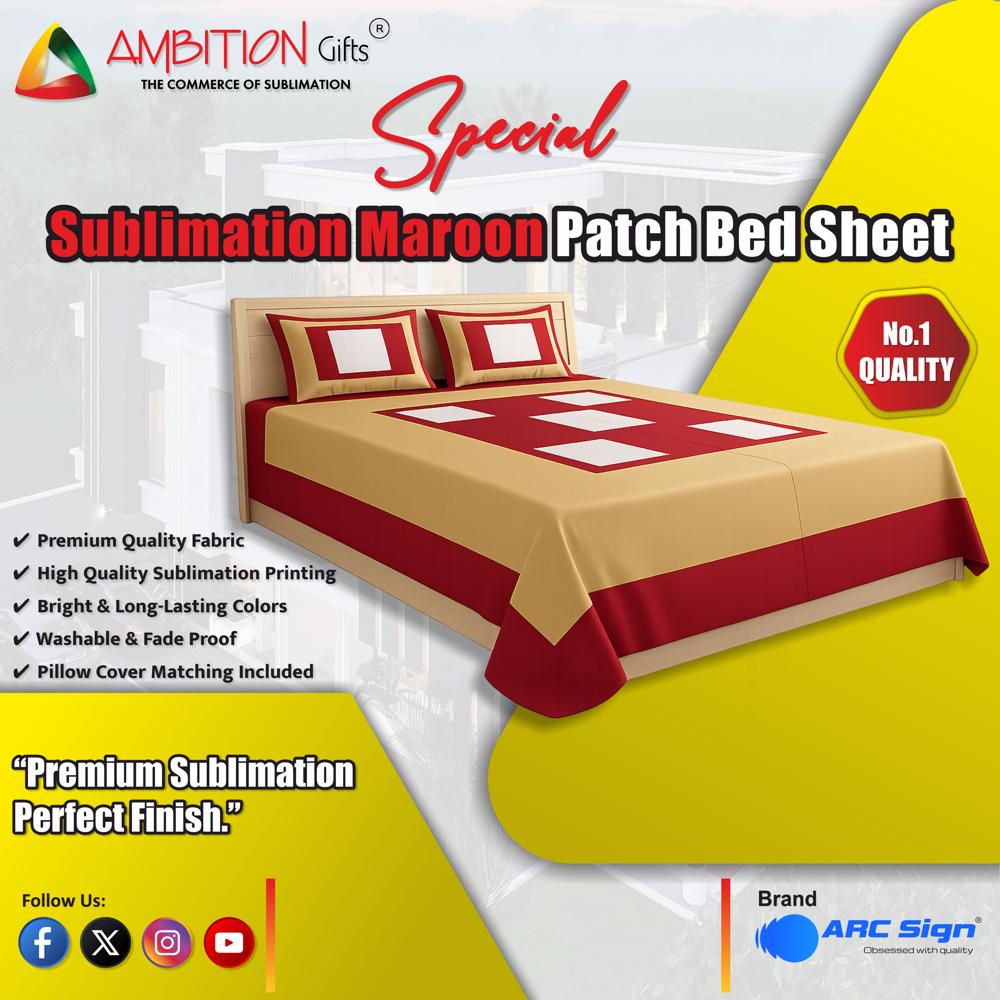 Sublimation Patch Bed Sheet - Material: Polyester Cotton Blend