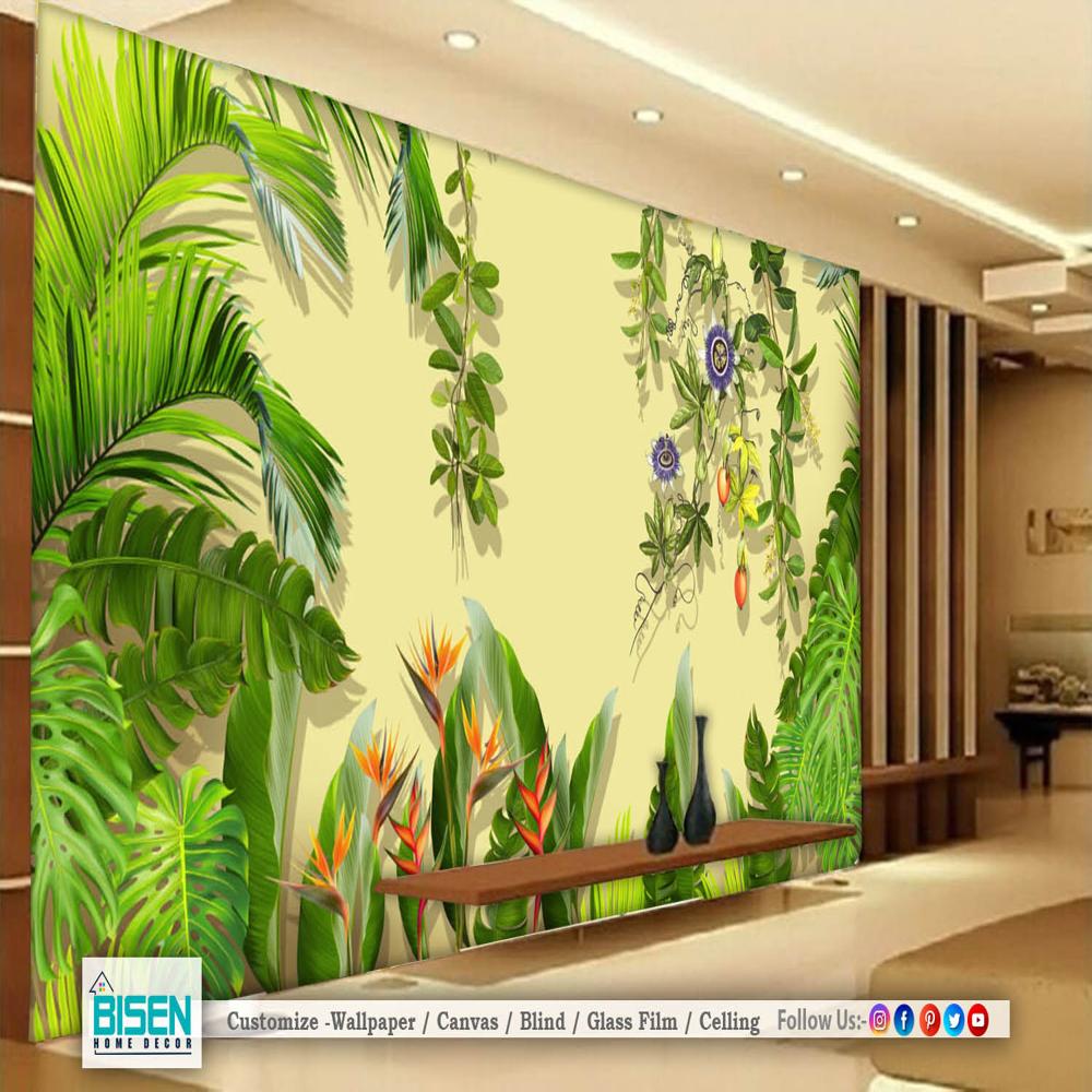 3D Tropical Wallpaper - Material: Non Woven