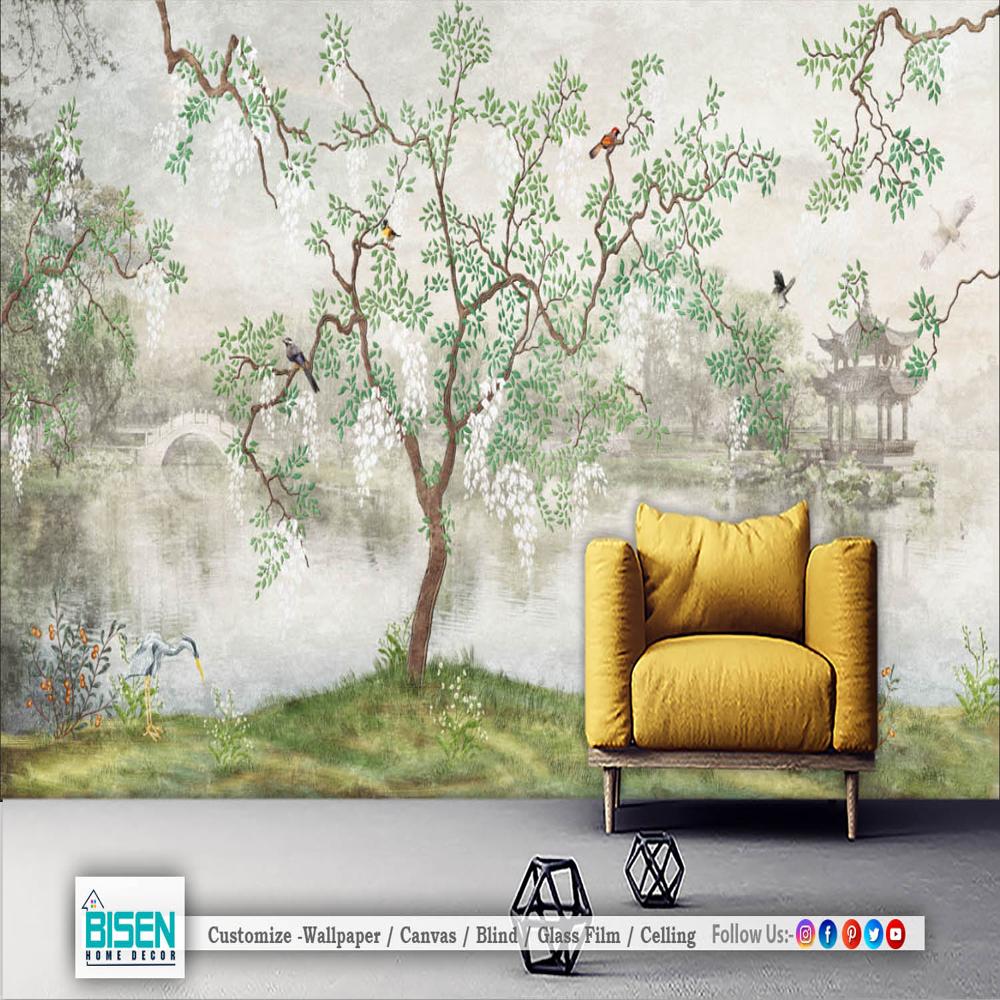 luxury tropical wall mural