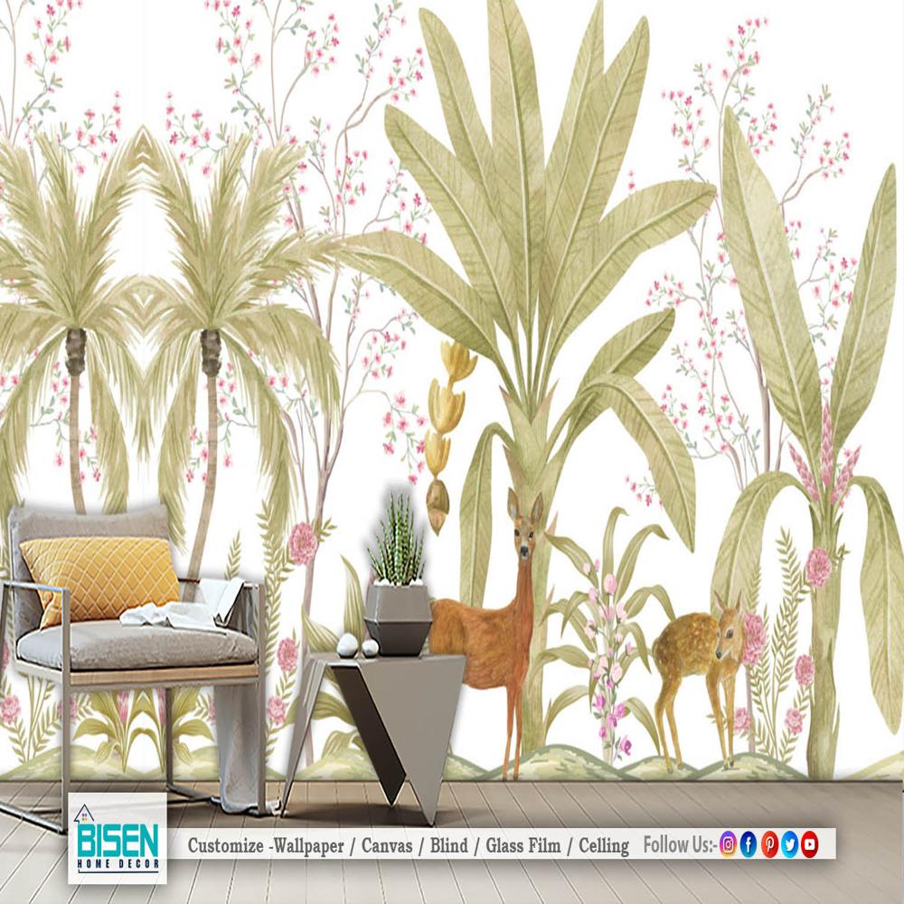bedroom tropical wall design