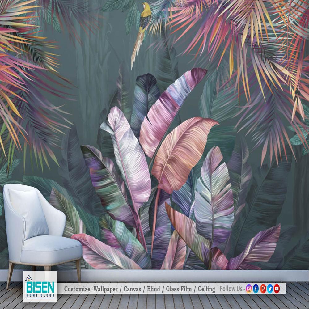 bedroom tropical wall design