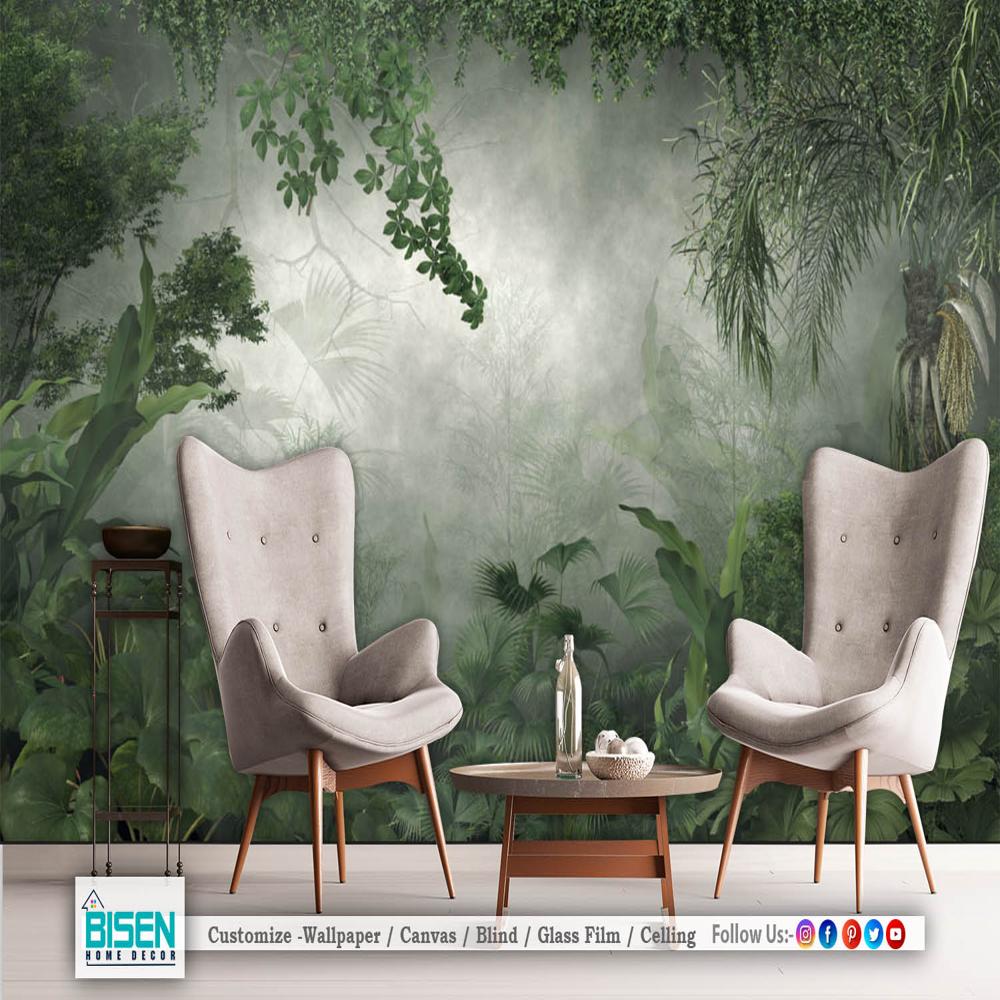 Customized Tropical Wallpaper - Material: Non Woven