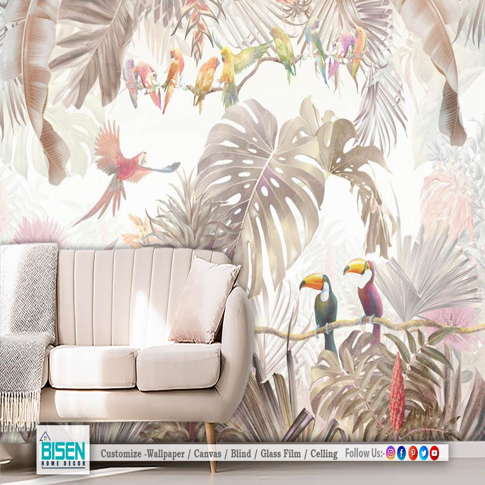 Customized Tropical Wallpaper - Material: Non Woven