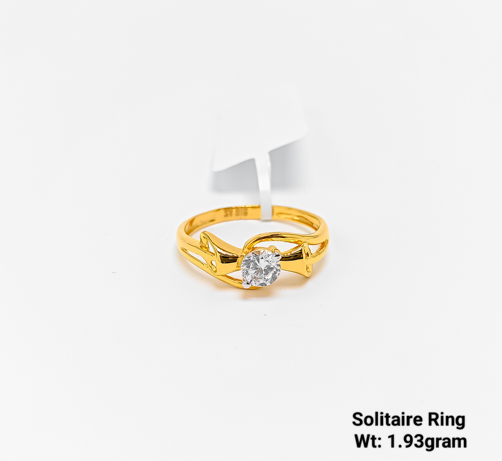 22KT New Design Gold Ladies Solitaire Ring
