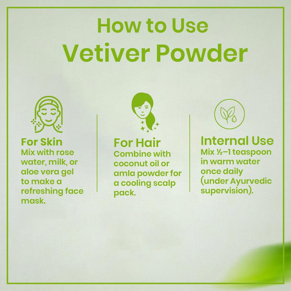 Lebrostone Vetiver Herbal Powder | Body Cooling, Hair Care & Relaxation Support|