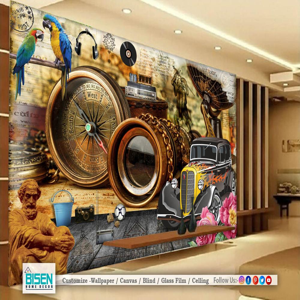 3d Car Wallpaper - Material: Non Woven