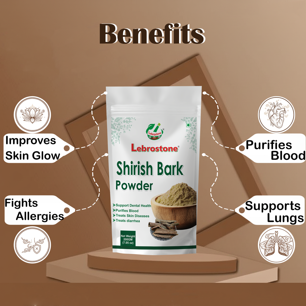 Lebrostone Shirish Bark Powder  Herbal Remedy for Skin Health, Allergy Relief & Lung Support(200g)