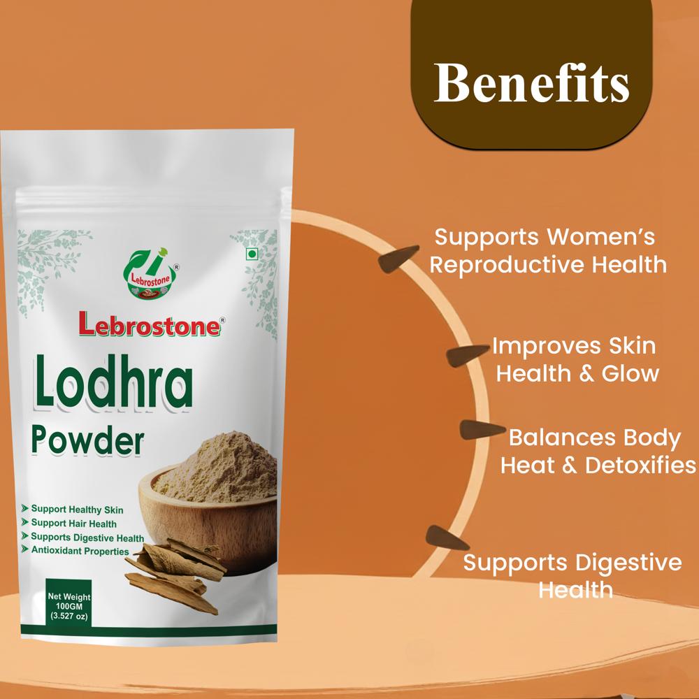 Lebrostone Lodhra Herbal Powder | Skin Glow, Digestive Balance & Detox Support|100g