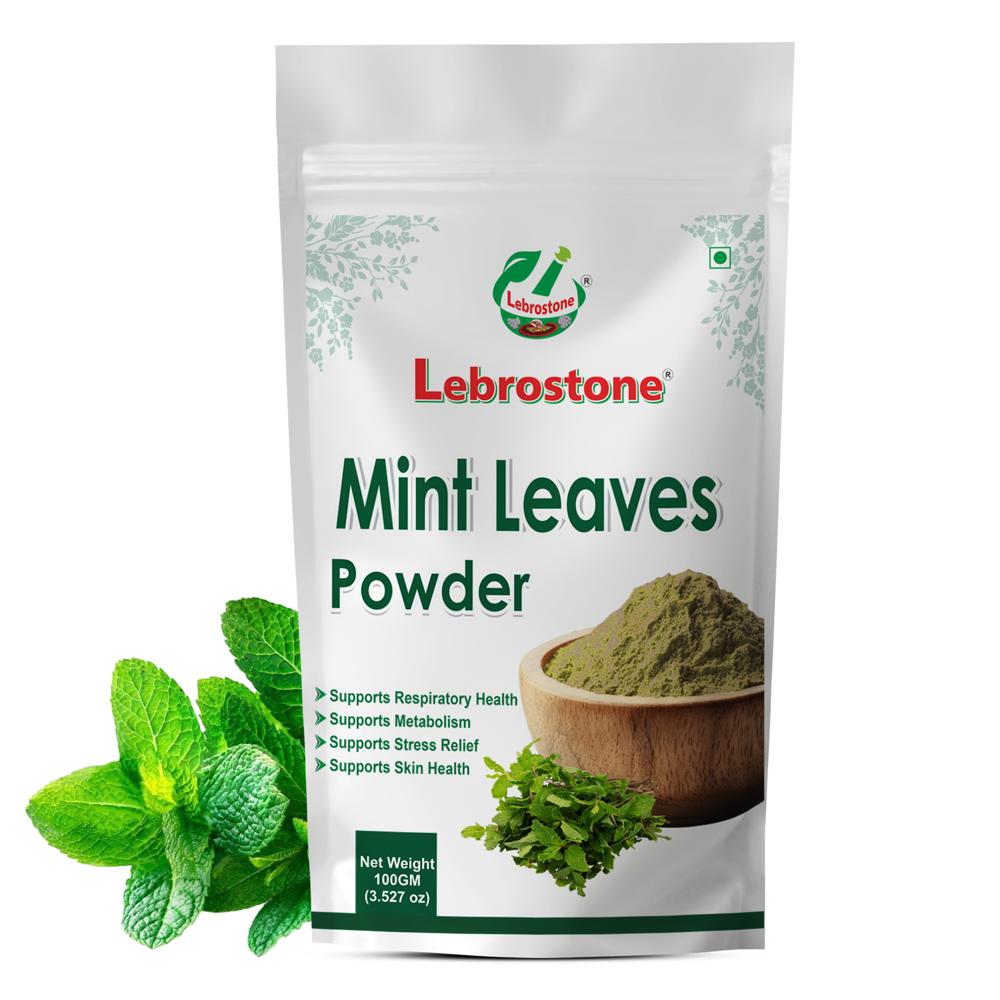 Lebrostone Mint Leaves Powder  Natural Remedy For Bloating, Acidity, Nasal Congestion & Throat Comfort(100g) - Packaging Size: 100g
