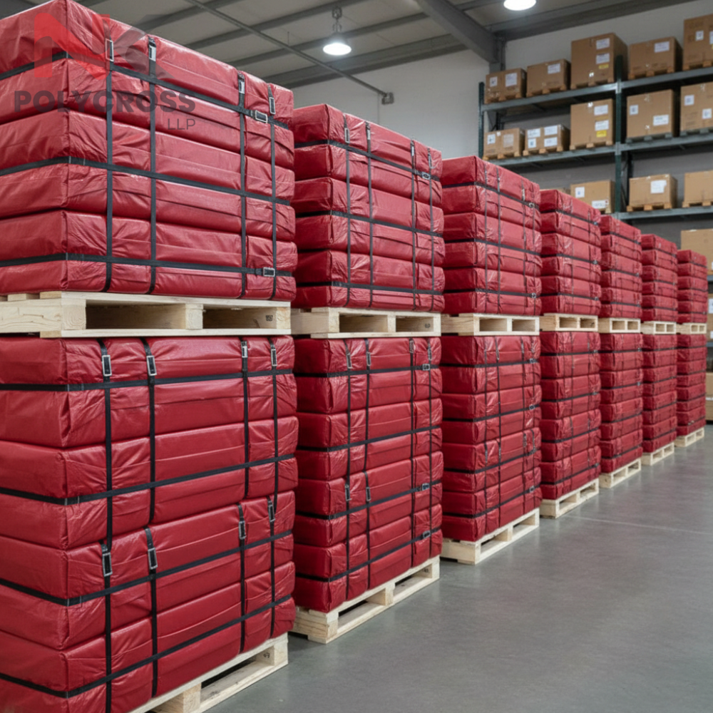 Red Tarpaulin - Application: Construction & Infrastructure Sites  Emergency & Safety Coverage  Temporary Roofing & Outdoor Shelters  Industrial & Warehouse Protection  Agriculture & Farm Use  Packaging