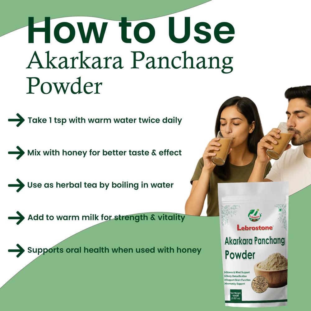 Lebrostone Akarkara Panchang Powder | Supports Immunity, Energy, Digestion & Oral Health|100g