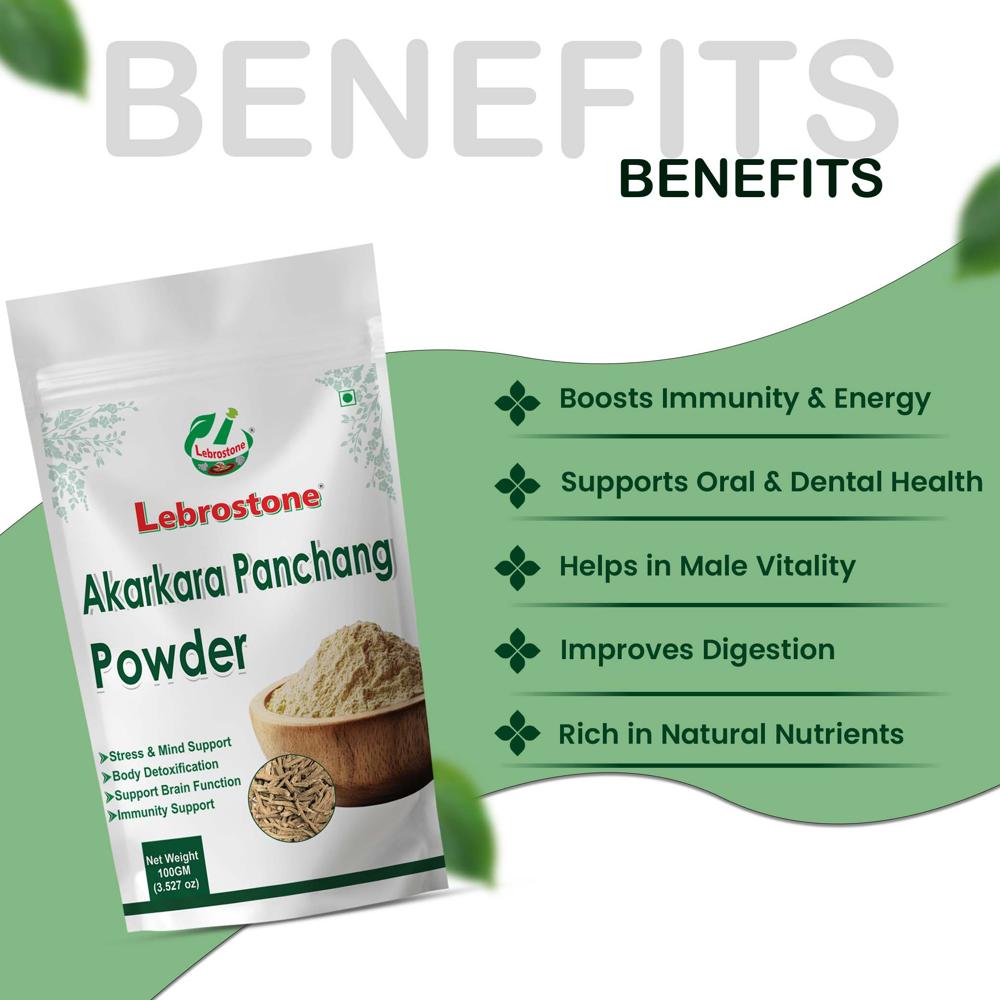Lebrostone Akarkara Panchang Powder | Supports Immunity, Energy, Digestion & Oral Health|100g