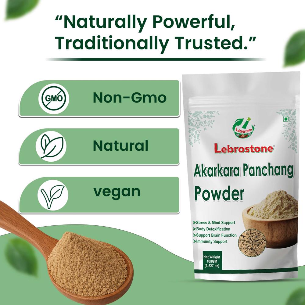 Lebrostone Akarkara Panchang Powder | Supports Immunity, Energy, Digestion & Oral Health|100g
