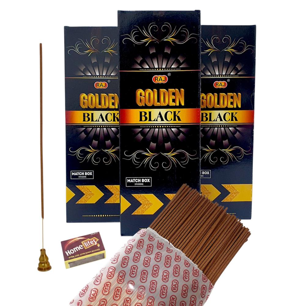 Golden Black Incense Sticks - Burning Time: 30 Minutes